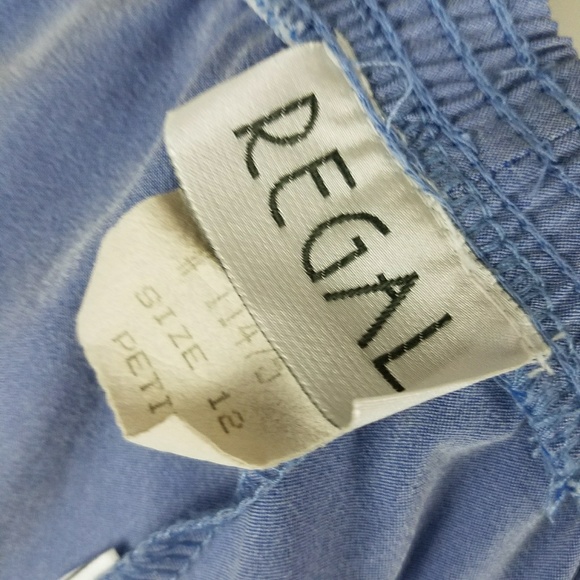 VINTAGE Regal Skirt Sze 12 Blue Stretch Flare - Picture 6 of 8